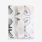 Bali Stripe Silk Sample in Sand: a light neutral wallpaper with abstract, hand-drawn black ink-style shapes and faint vertical watercolor streaks.