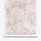 A roll of Cortile Silk Wallcovering||Pelle, showcasing a soft pink and white abstract floral watercolor pattern, displayed against a white background.