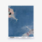 Watercolor illustration of two people swimming in blue water viewed from above in the Swim Silk Wallcovering|Lake pattern.