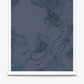 A blue and gold Belize Blooms Wallpaper in Night Fog on wallpaper.