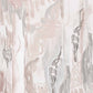 Abstract painting with soft pink and gray brush strokes on a cream background, featuring fluid lines and Lumier speckled patterns.