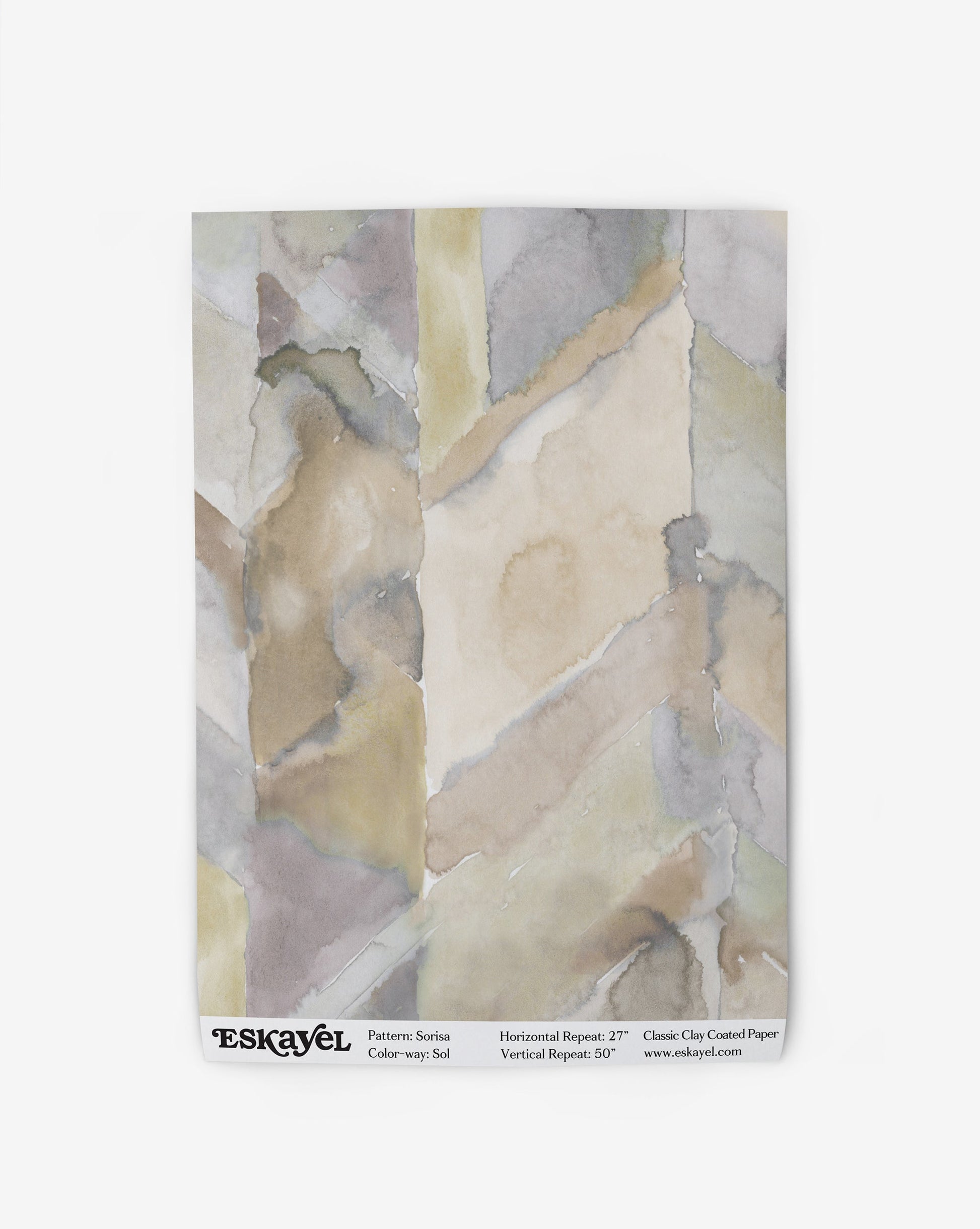 A wallpaper from the Sorisa Wallpaper Sol collection with a watercolor pattern on it