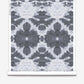 Symmetrical abstract pattern in shades of gray and white resembling cloud formations from the The Dance Wallpaper||Ocean Collection, displayed on a scroll-like canvas.