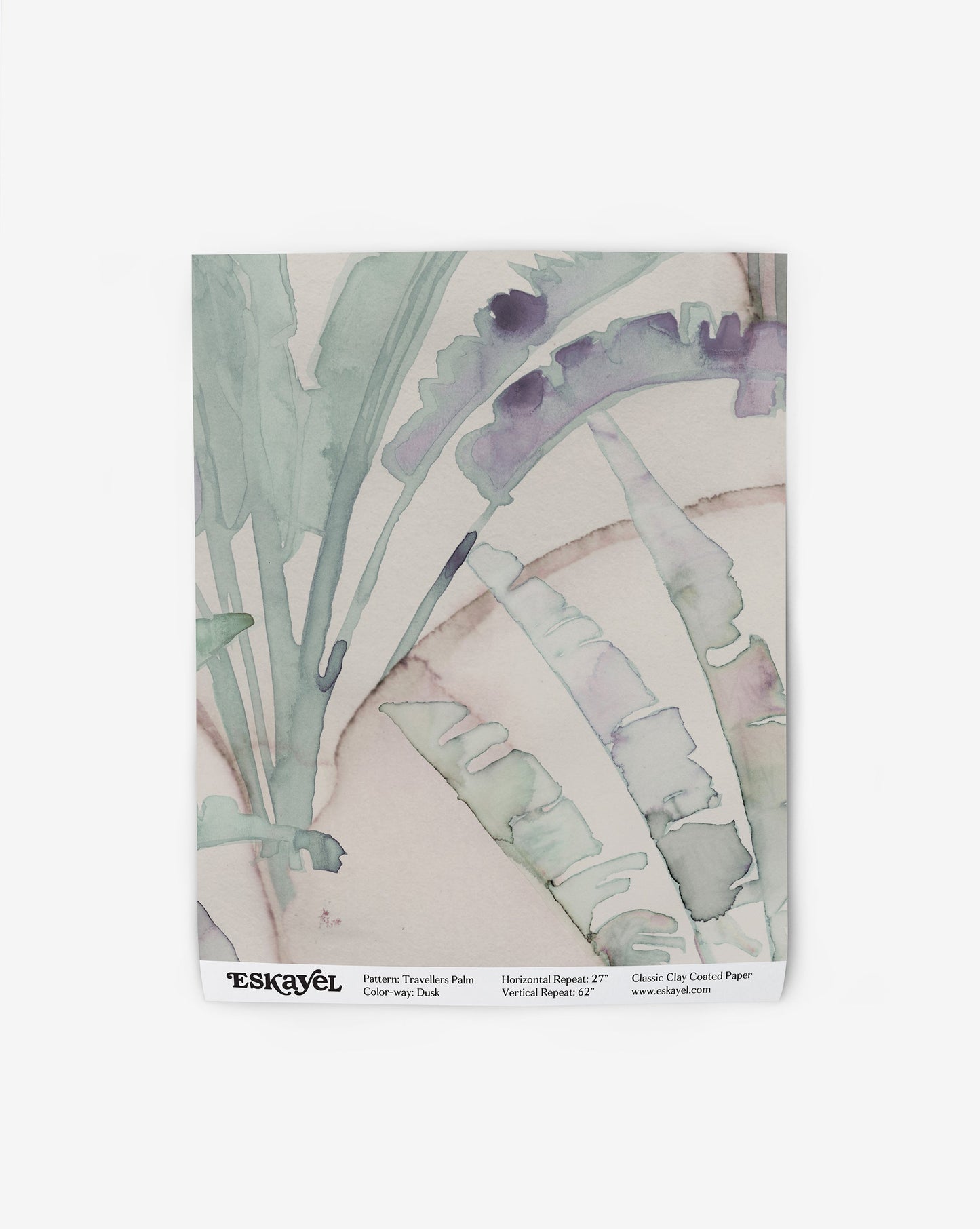A geometric watercolor painting of Travelers Palm Wallpaper Dusk on wallpaper
