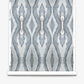 Intricate Ula Wallpaper||Cerulean symmetrical pattern displayed on a rolled-out luxurious wallpaper against a white background.