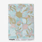 Yaya wallpaper in Brisa as a swatch — beach-themed graphic botanical wallpaper in turquoise, taupe, and light pink | Eskayel