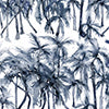 Palm Dance Fabric||Midnight