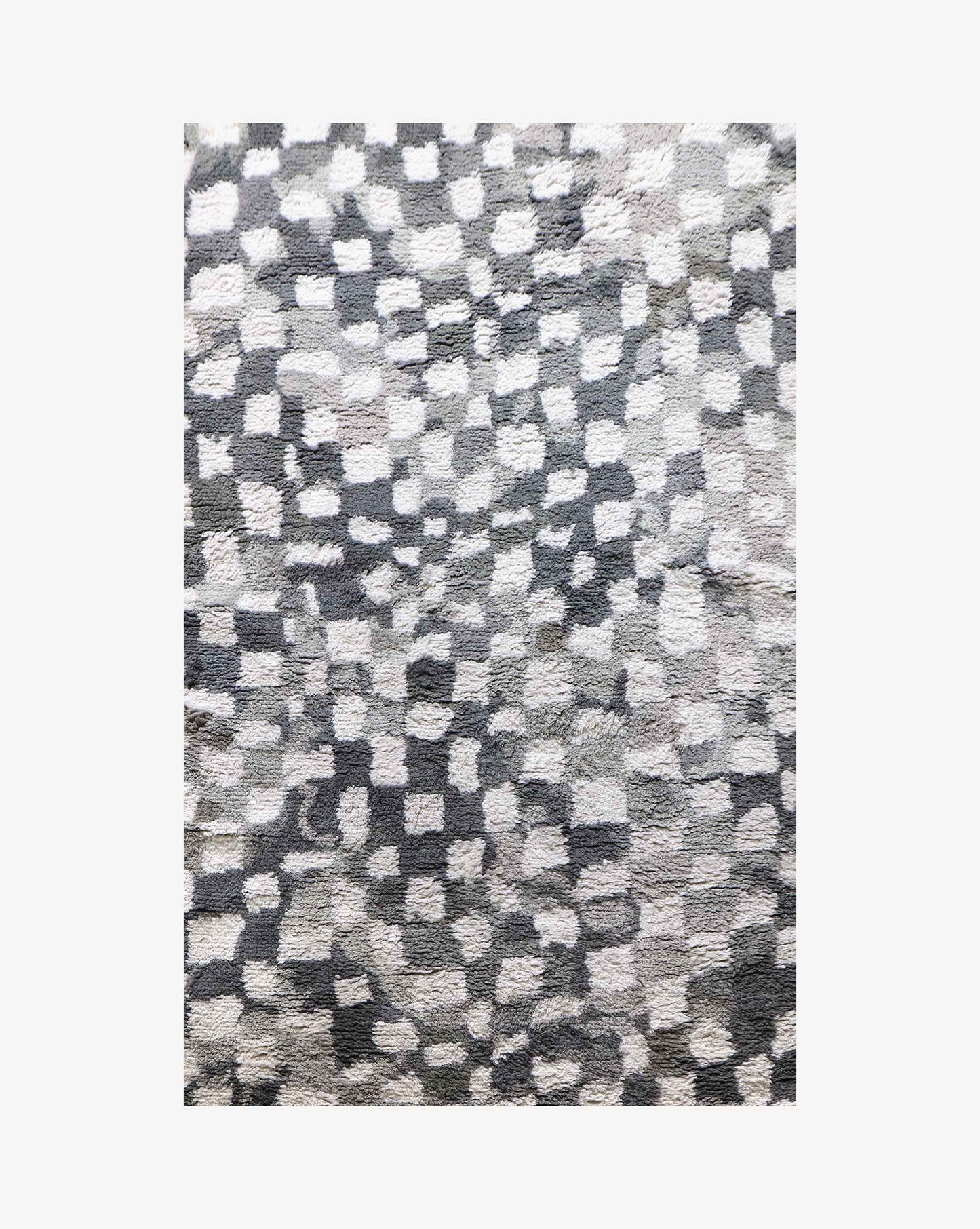 Chess Hand Knotted Rug 5' x 8'||Greyscale