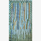 Pyrus Stripe Rug in Low Tide – hand-knotted studio-designed rug in green and blue | Eskayel