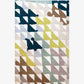 A Triangle Checks Hand Knotted Rug 5' x 8'  Multi with triangles on a white background