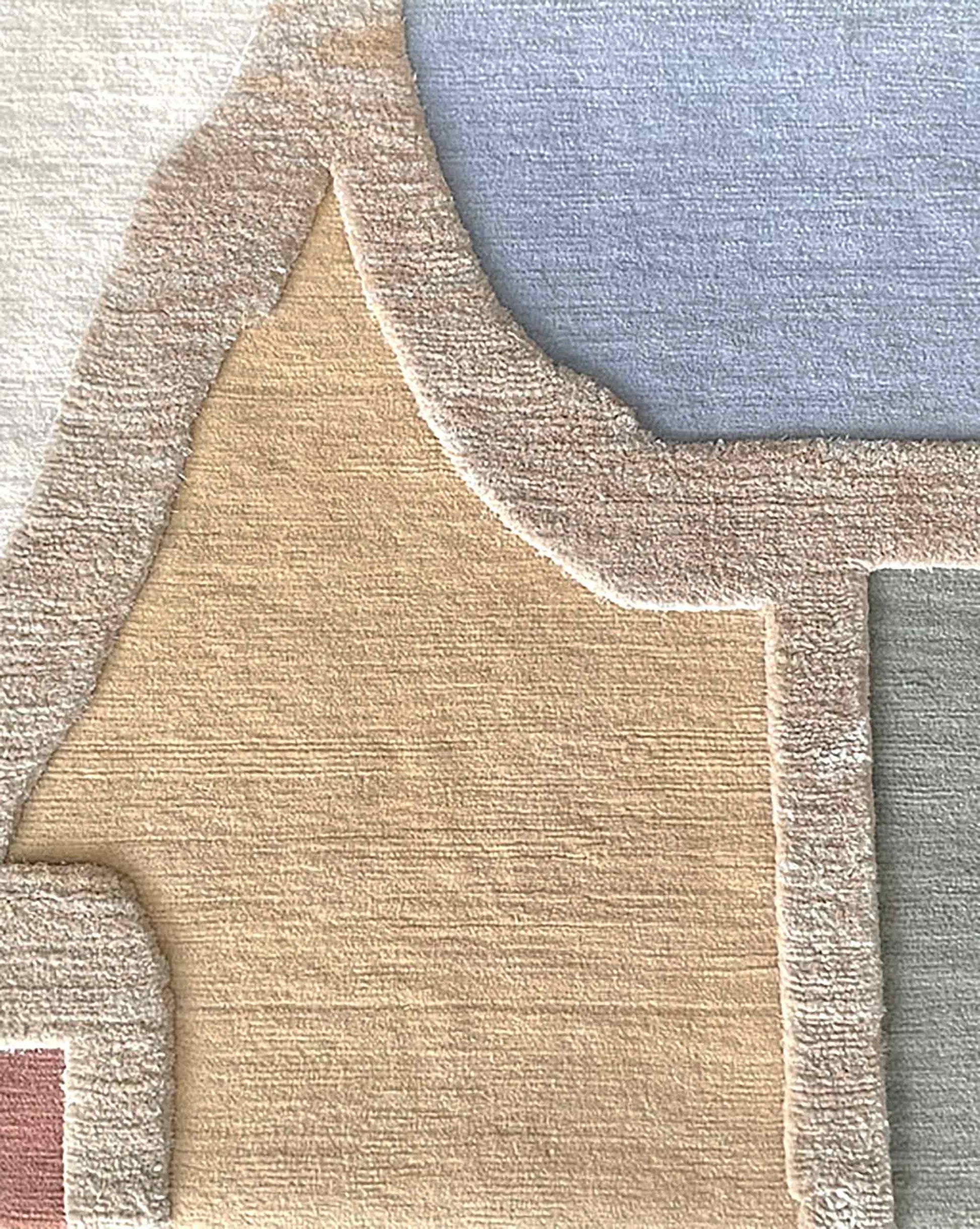 Pieces Rug in Mineral closeup – hand-knotted studio-designed rug in multicolor | Eskayel