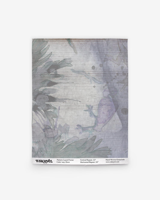 An image of a Laurel Forest Grasscloth Sample Dove on wallpaper for sampleon wallpaper