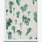 A green and white Perfect Palm Grasscloth Chloros with figurative palm trees