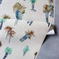 A Perfect Palm Grasscloth Pool paper with palm trees