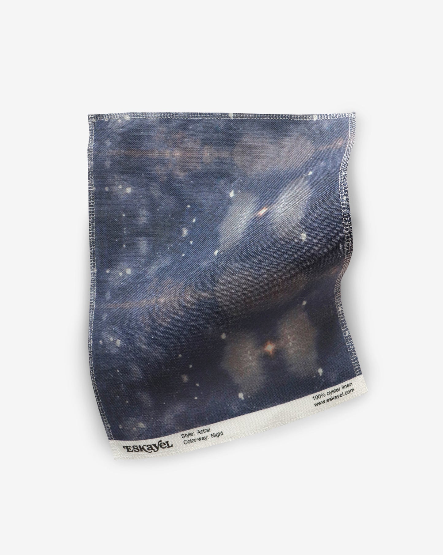A fabric with an image of a starry sky is available for Astral Fabric Sample Night order