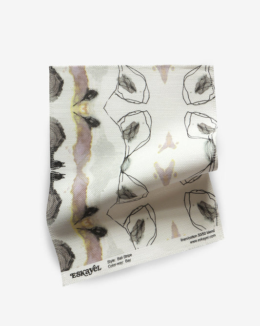 A piece of high-end Bay fabric with an abstract design on it