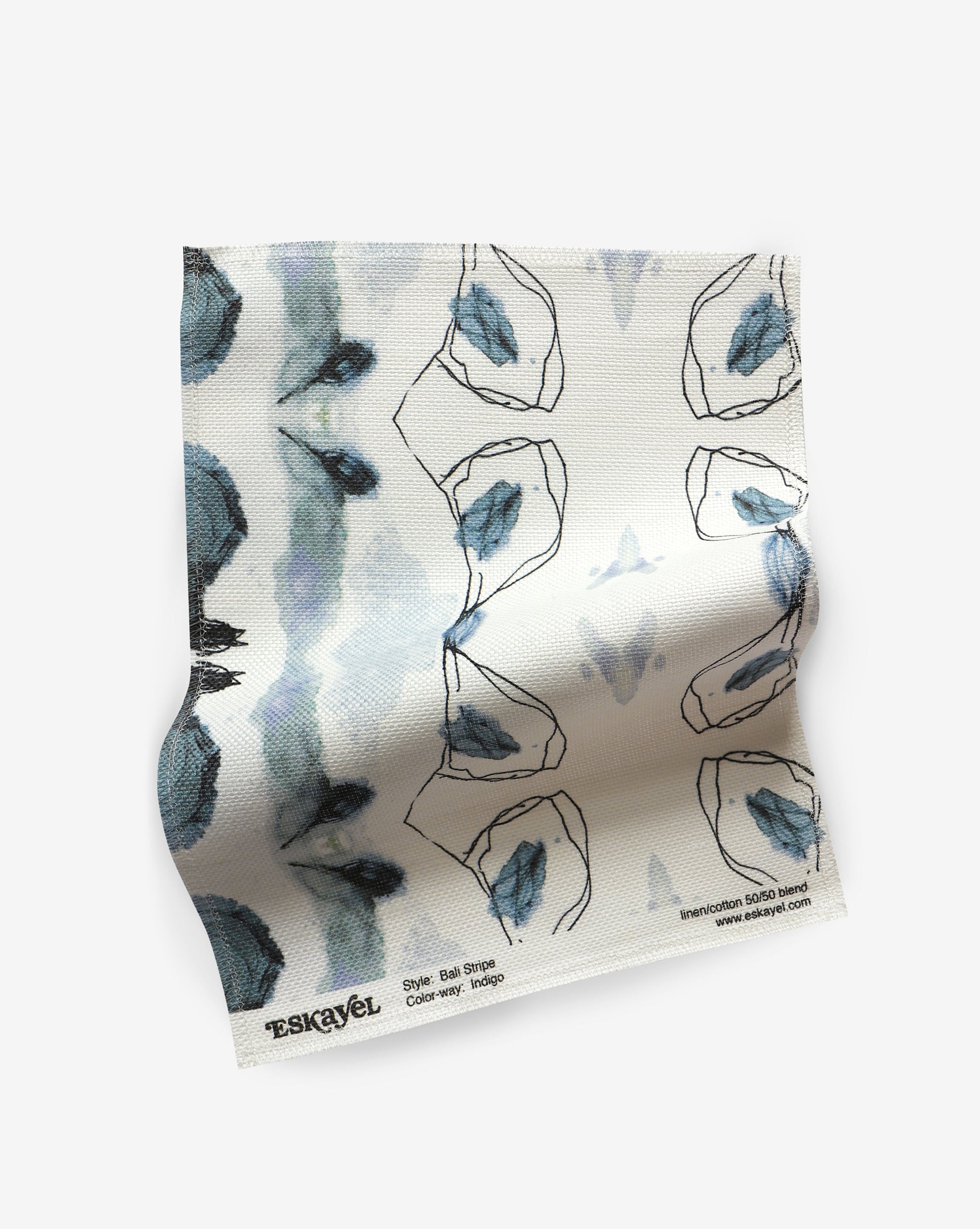 A Bali Stripe Fabric Indigo design on high-end fabric