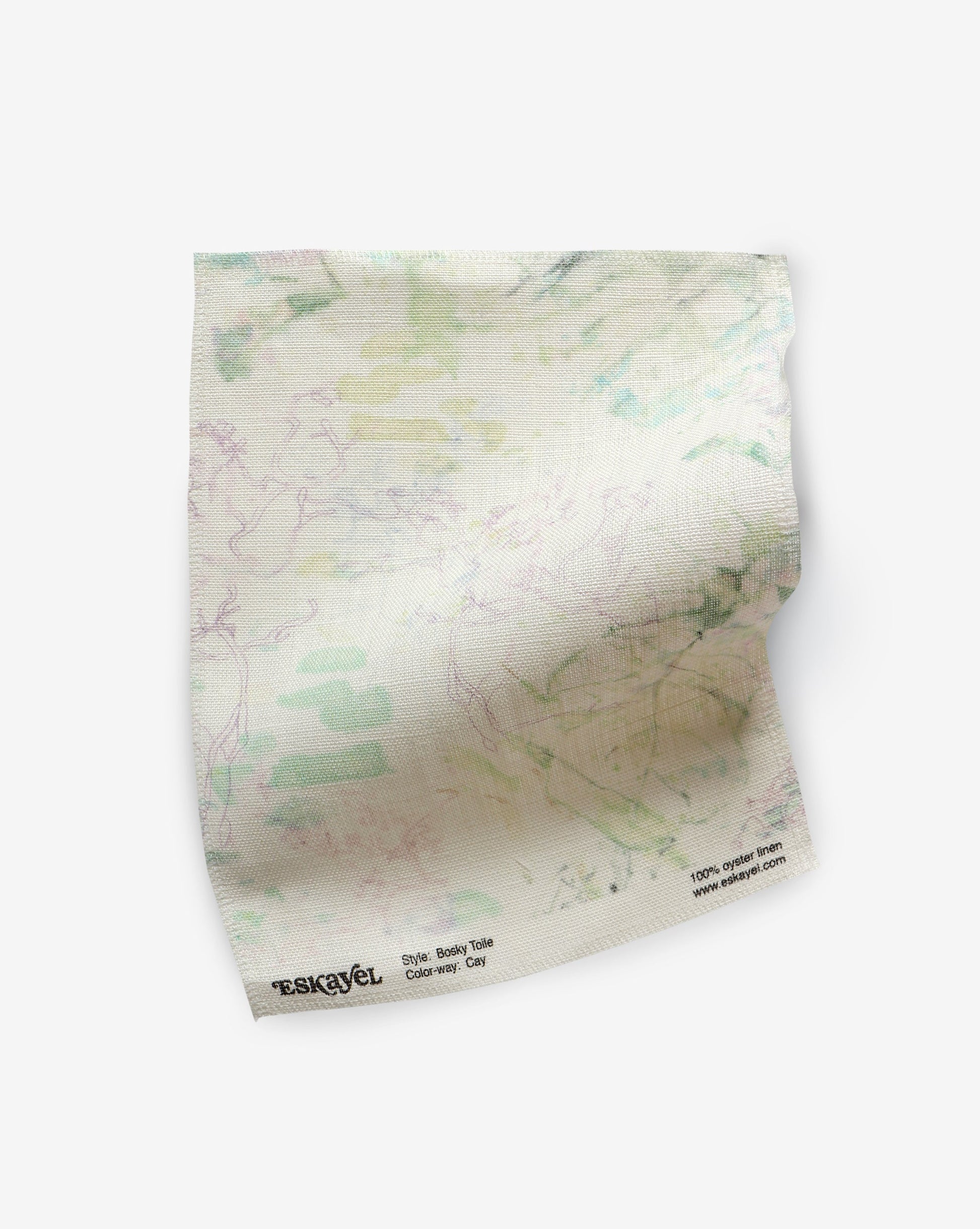 Bosky Toile Fabric Sample Cay Description: A map printed on a piece of fabric