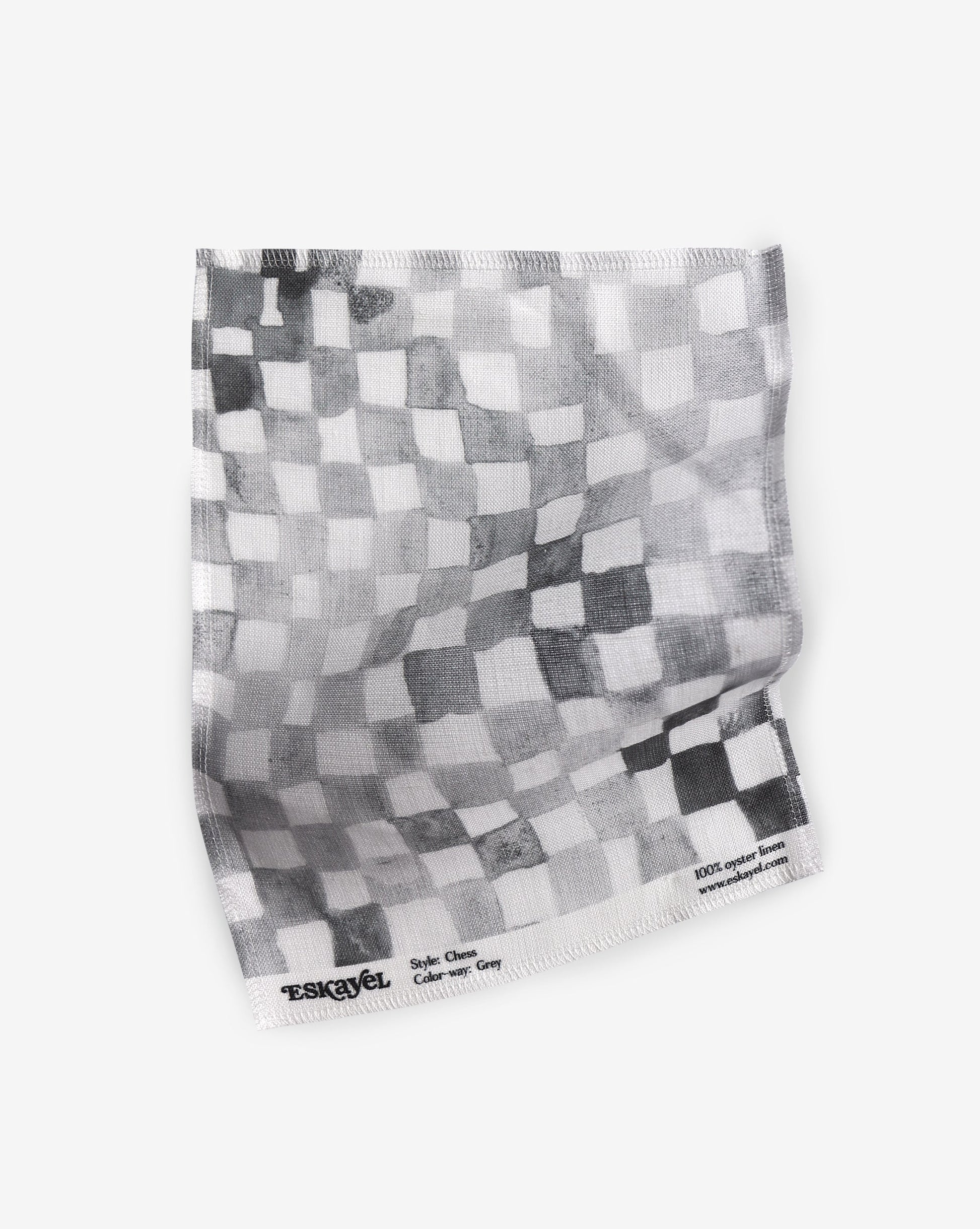 a sample of a Chess Fabric Sample Grey bandana