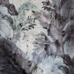 A black and white painting of birds on Cocos Fabric Dove wallpapers
