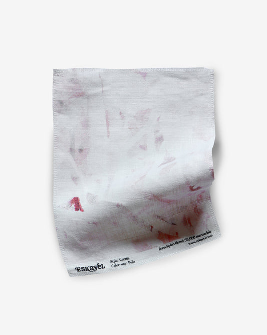 Watecolor fabric sample of Cortile Pelle in pink tones | Eskayel