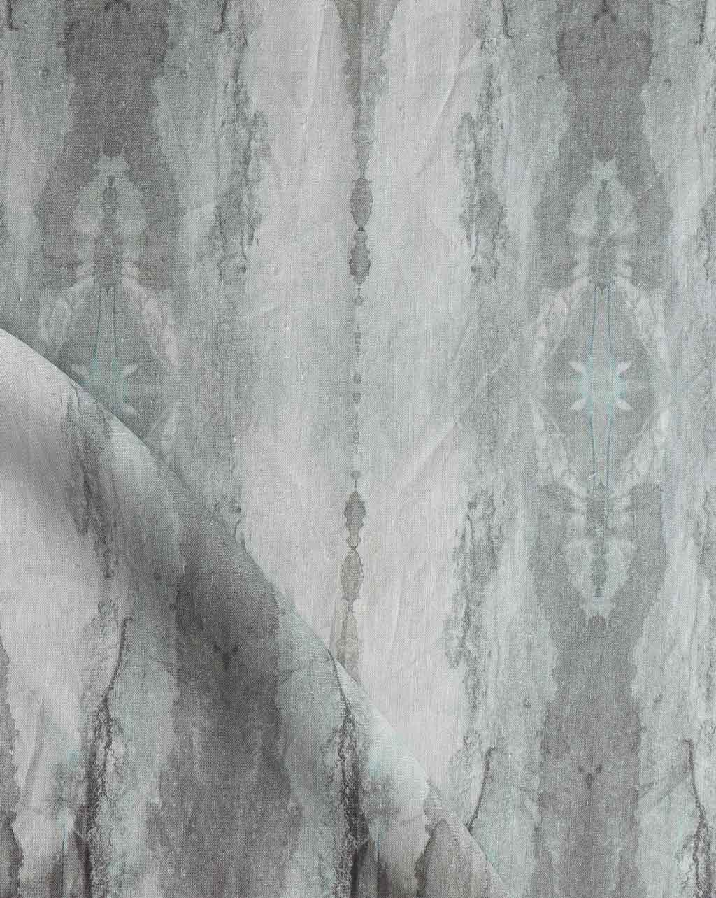 A close up image of a Feudal Facet Fabric Slate from the Era Collection