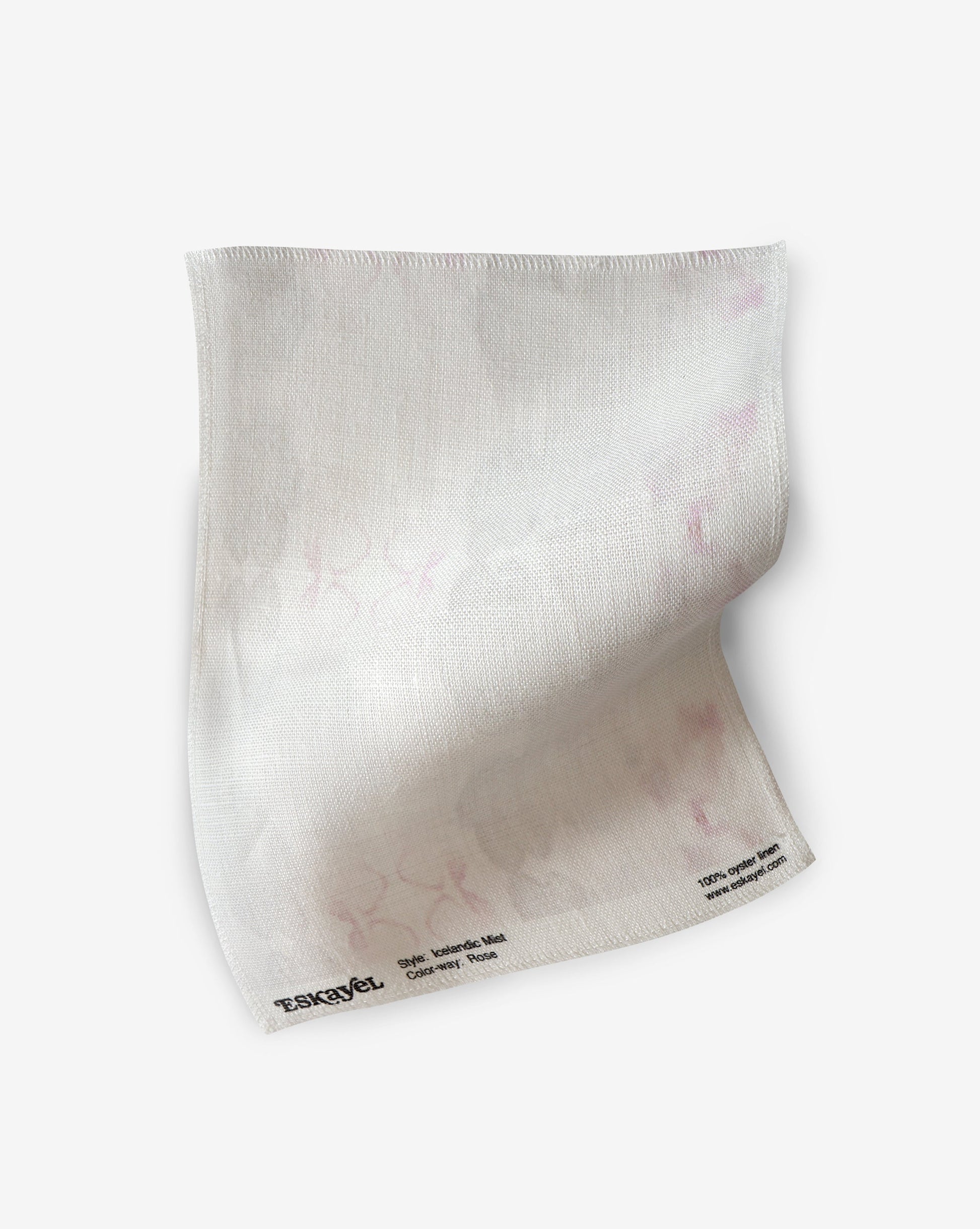An Icelandic Mist Fabric Sample Rose on a white surface can be used as a sample for your order