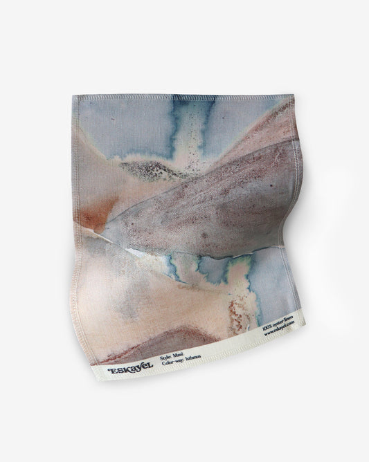 A Mani Fabric Sample Isthmus with a painting on it
