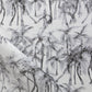 A black and white print of palm trees on Palm Dance Fabric Shadow