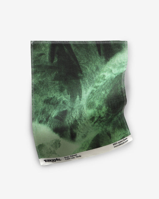 A Palmeti Fabric Sample Verde photo of a waterfall