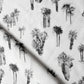 A black and white luxury Perfect Palm Fabric Shadow with palm trees in a watercolor style
