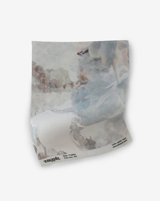 A Presidio Fabric Sample with a painting on it