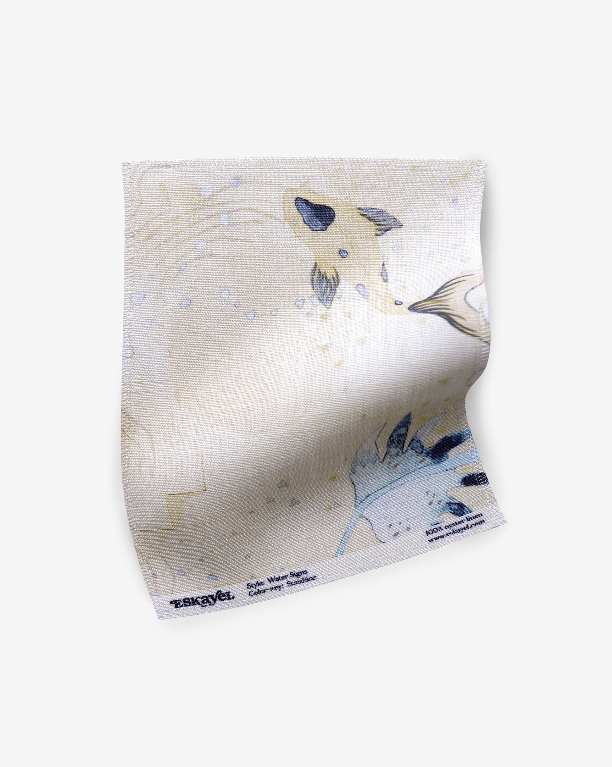 A high-end Water Signs Fabric Sunshine with an image of a fish on it