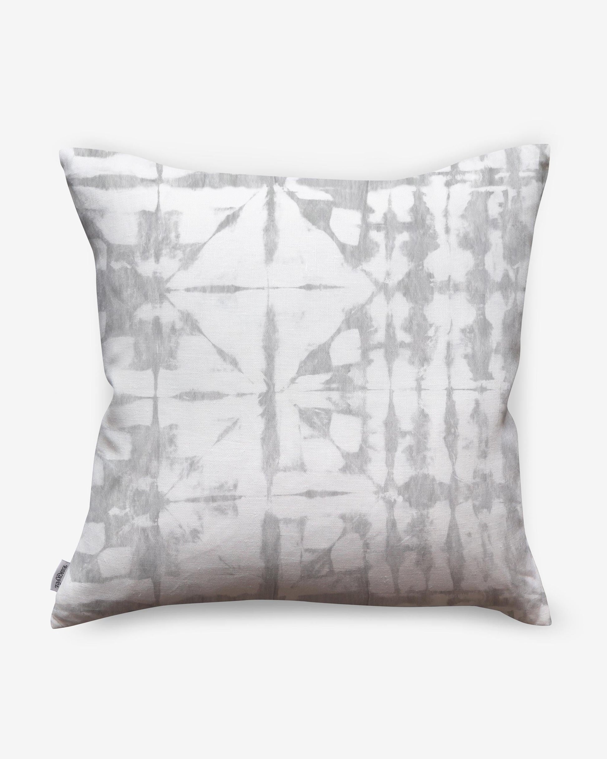 A gray Banda Pillow with an abstract design