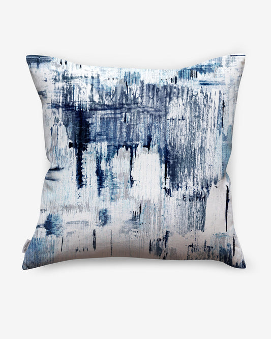 Description: A Cherifia Pillow Cyrrus with a beautiful blue and white abstract painting design