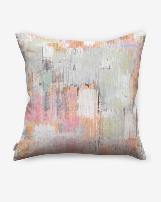 A Cherifia Pillow Karmouss with an abstract painting on it made of high-end fabric