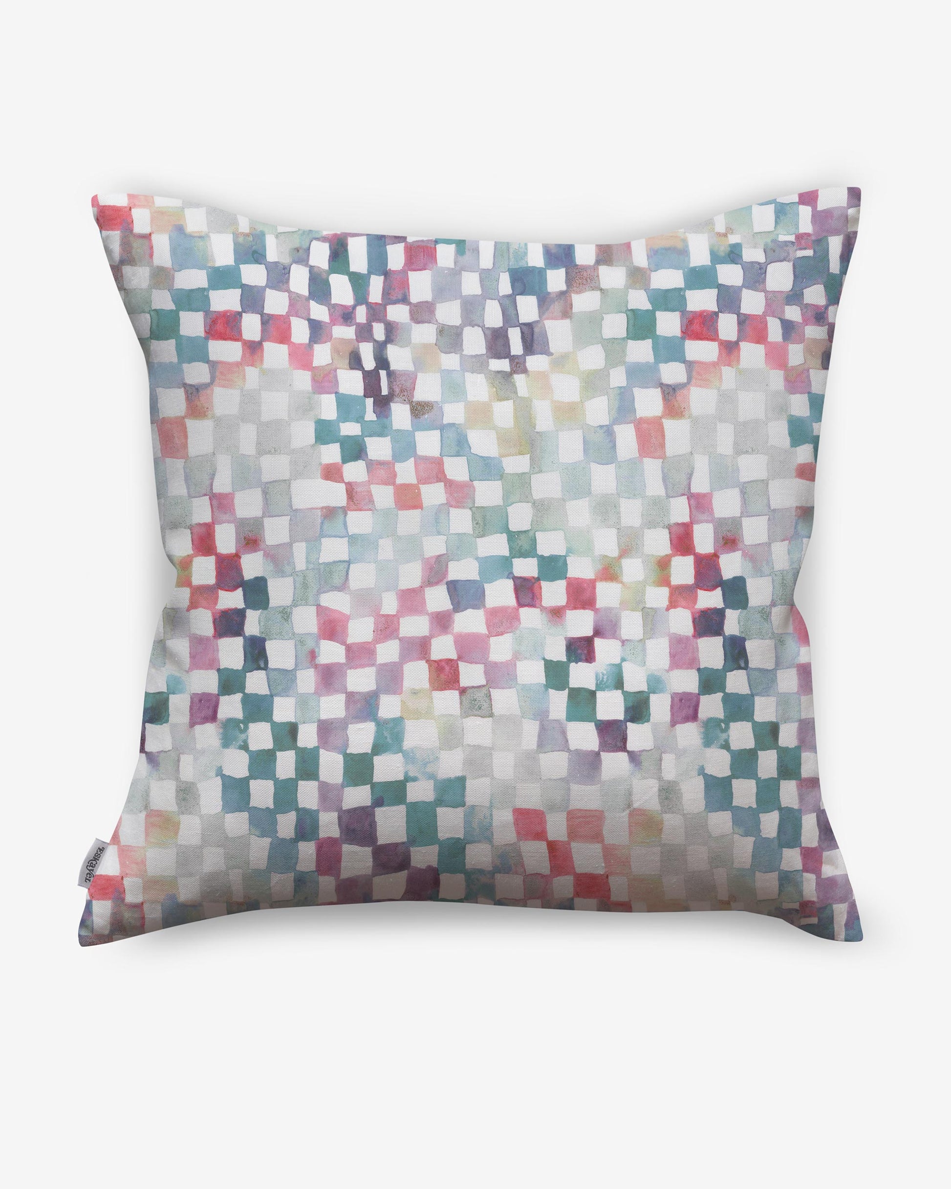 A colorful Chess Pillow with a checkerboard motif