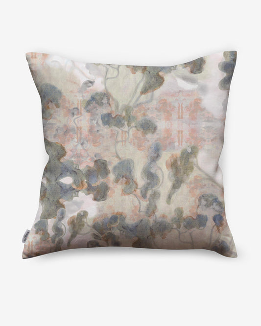 A luxury Clemente Pillow from the Presidio Collection with an abstract painting on it