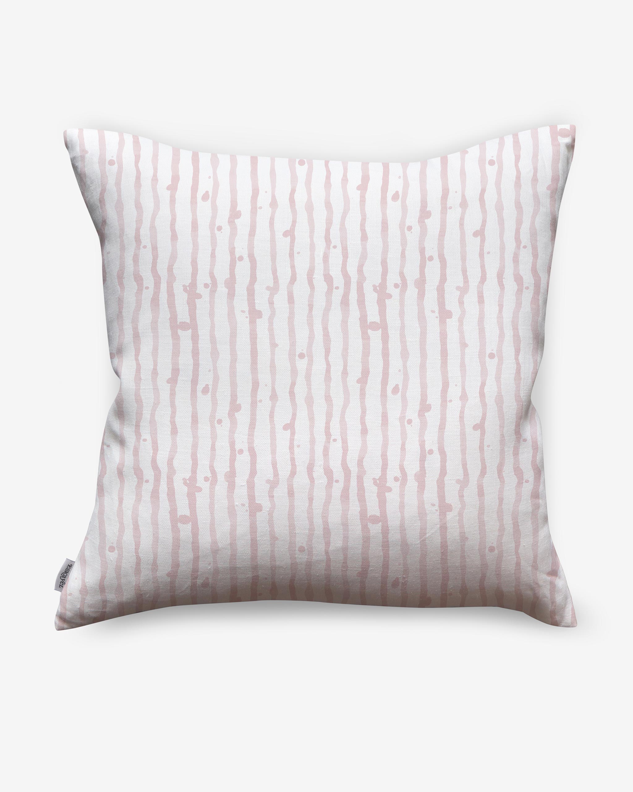 Pink and white outlet striped pillow