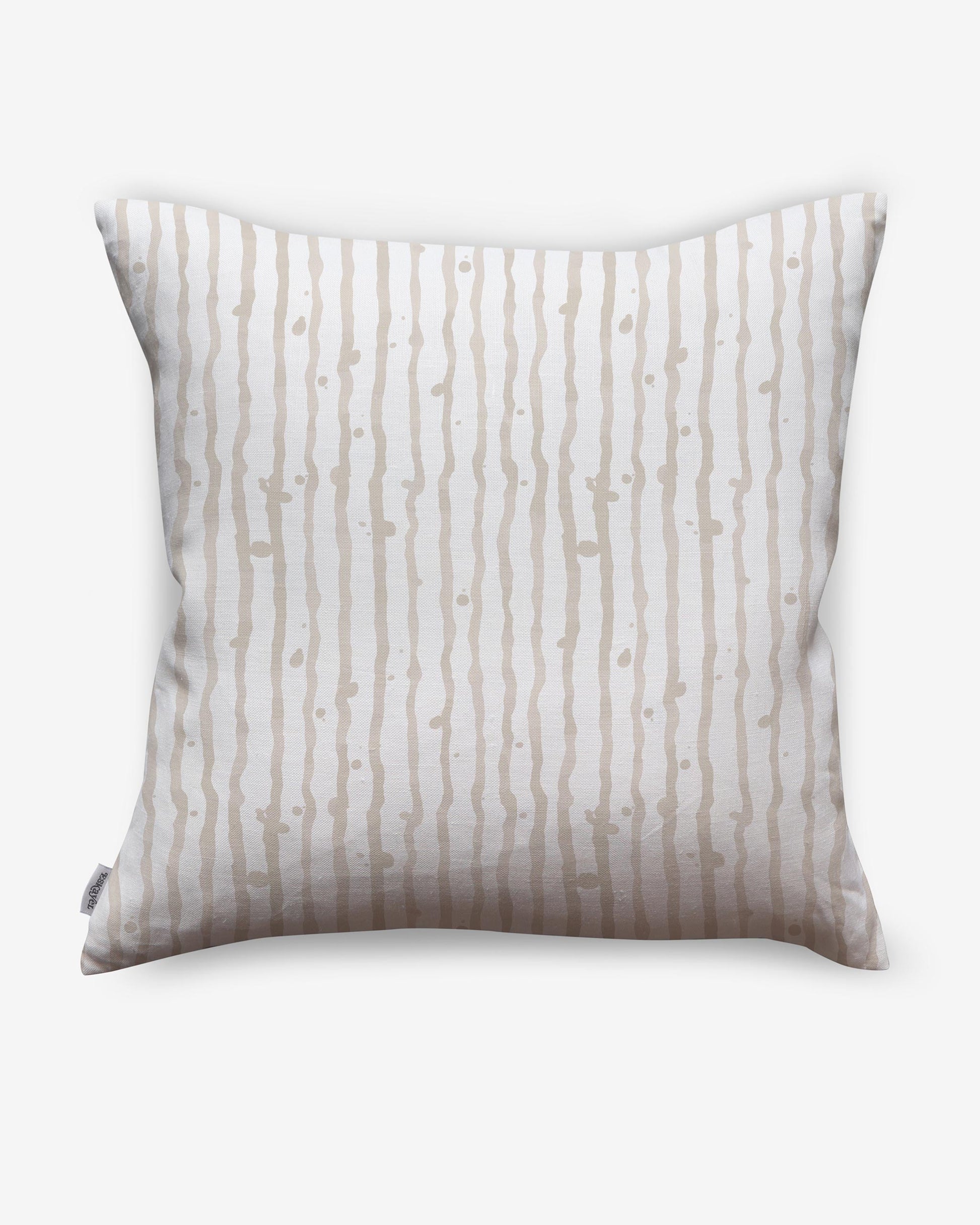 A beige and white stripe pattern Drippy Stripe Pillow Sand with Drippy Stripe design