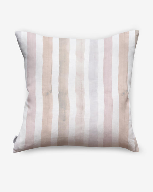 A Gradient Stripe Pillow Pink Island with a Gradient Stripe pattern