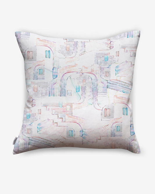 A La Scala Pillow Multi with a watercolor design pattern from Italy