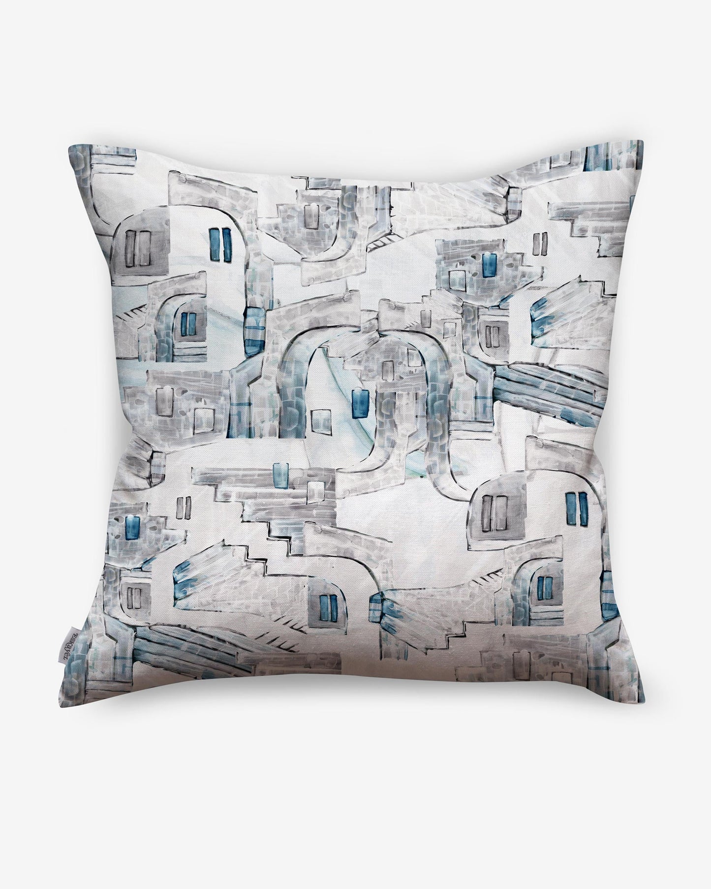 A La Scala Pillow Notte with a blue and white design on it