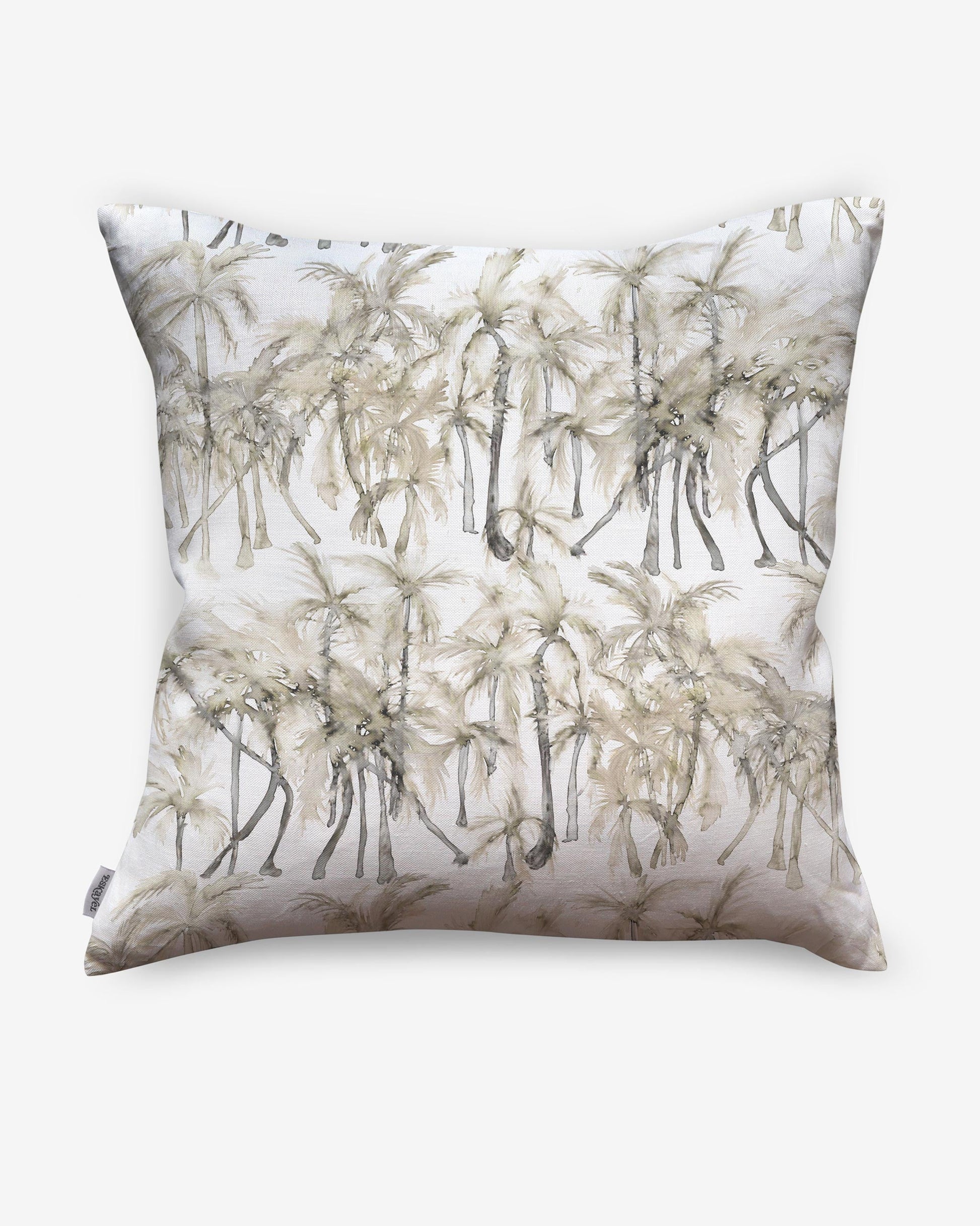 A luxury Palm Dance Pillow Sand with a watercolor pattern of palm trees