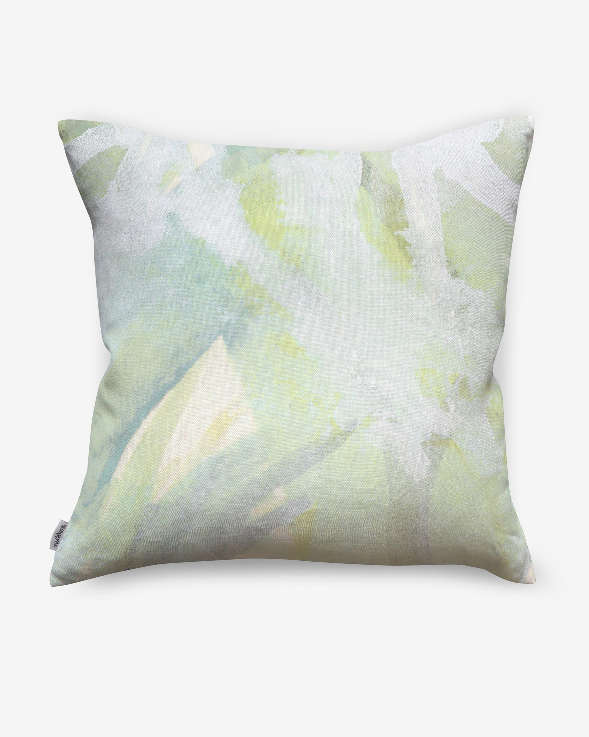 A Regalo di Dio Pillow Luminosa with a green and white mural painting on it