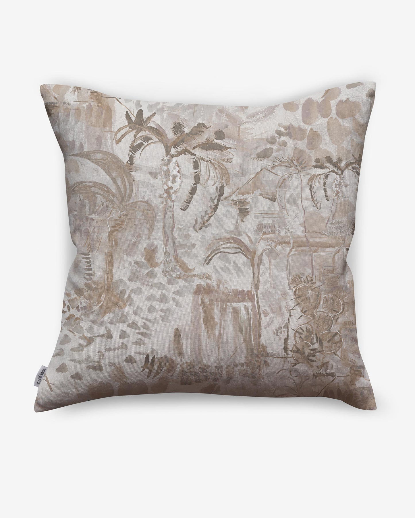 A beige and brown Souk Pillow, perfect for a custom Souk-themed decor inspired by Marrakech