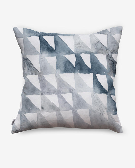 Triangle Checks Pillow||Ocean