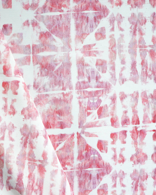 A close up of Banda Performance Fabric Persimmon, created using shibori tie-dye techniques