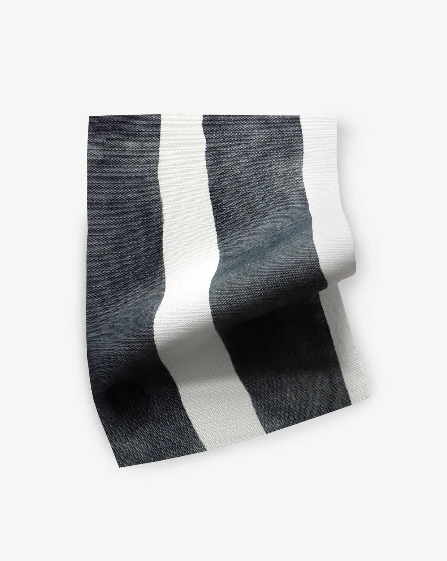 A Bold Stripe Performance Fabric Sample Slate fabric on a white background