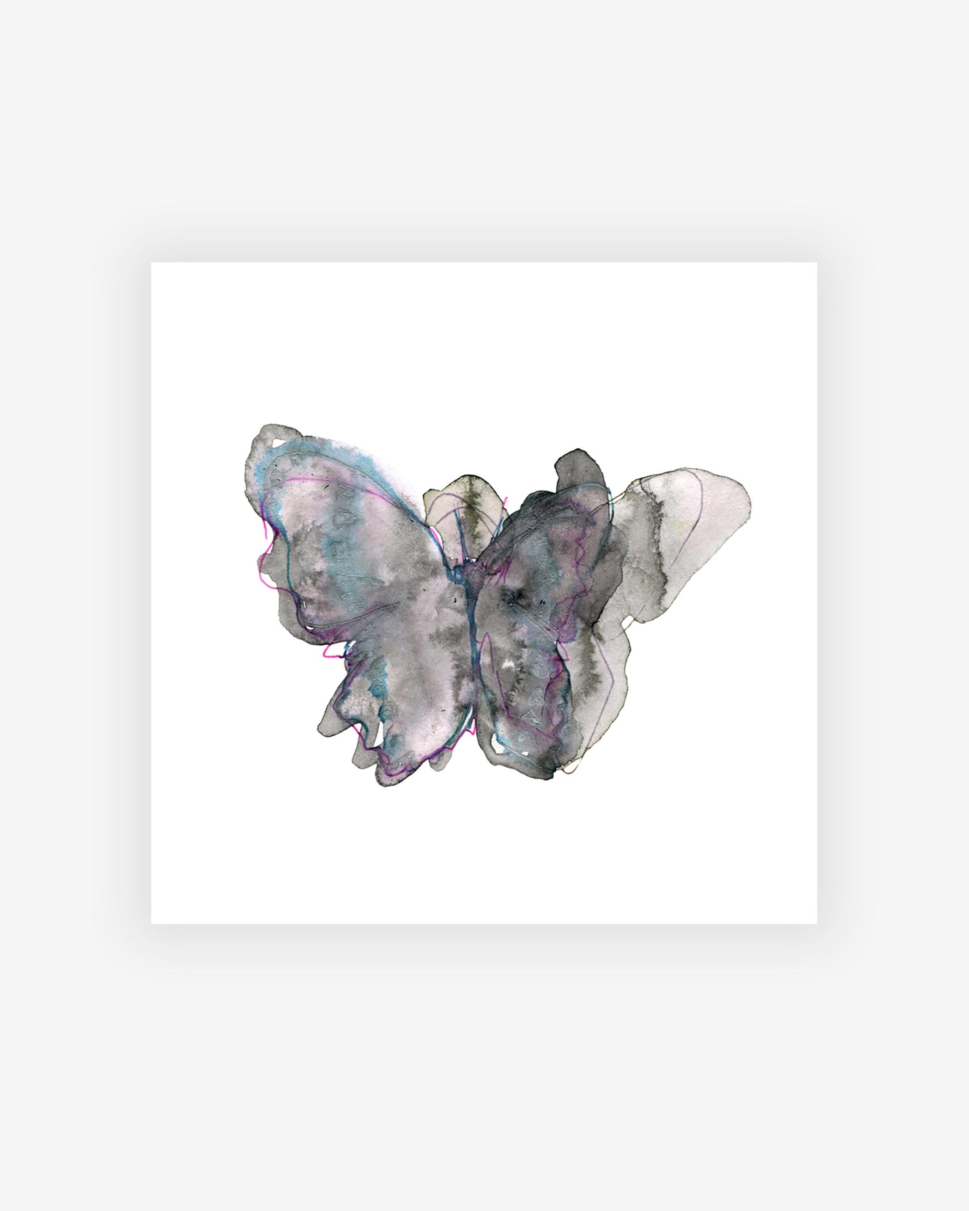 A watercolor Butterfly Print by the Eskayel founder on a white background
